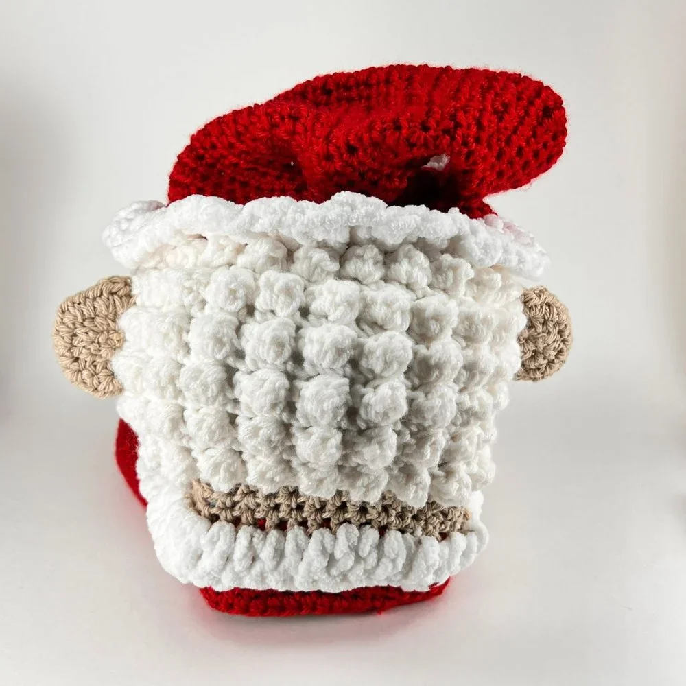 Santa Claus Facial Tissue Box Cover Knitted Crocheted Christmas Bathroom Holiday